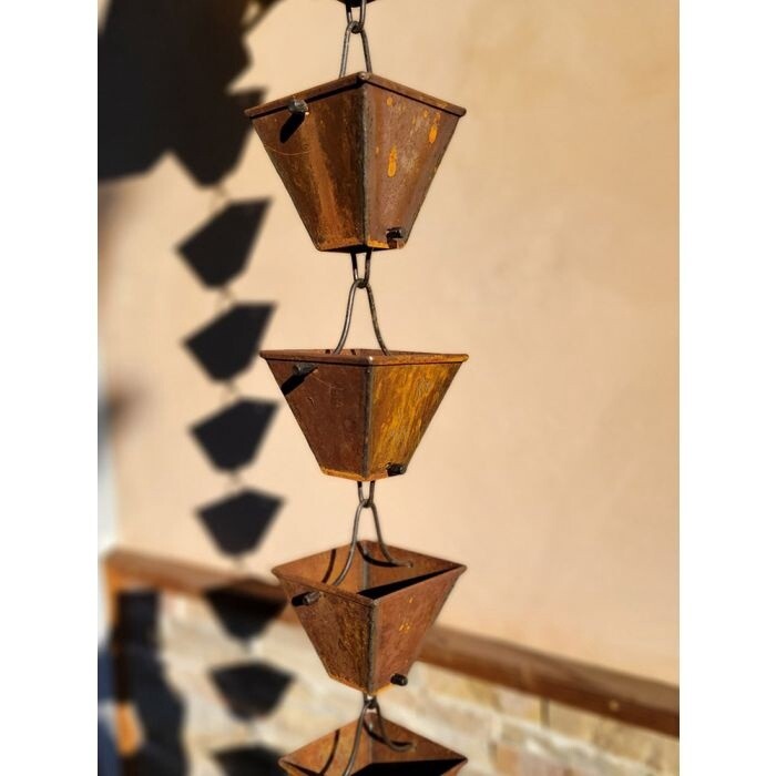 COR-TEN™ Steel Square Cups Rain Chain (per foot)