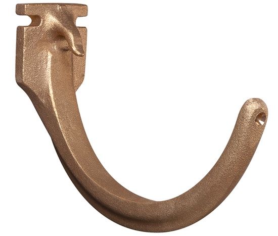 Cast Brass Plain Rib Fascia Bracket for Half Round Copper Gutter