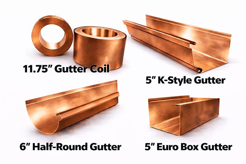 16 oz 11.75 Gutter Coil Copper