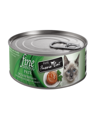 - Fussie Cat Fine Dining Pate Oceanfish with Salmon Entree 2.82oz