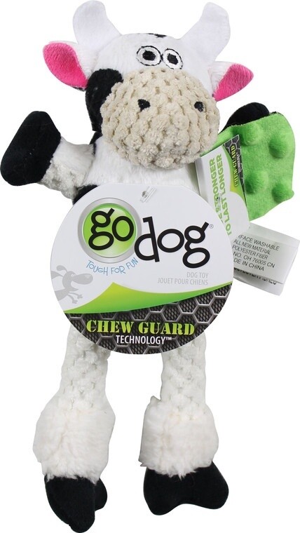 Checkers Skinny Durable Cow Plush Dog Toy Mini