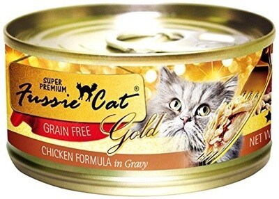- Fussie Cat Gold Grain Free Chicken Formula in Gravy Canned Food - 2.82 Oz, Case of 24