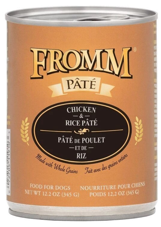 - Fromm Chicken & Rice Pate Canned Dog Food
