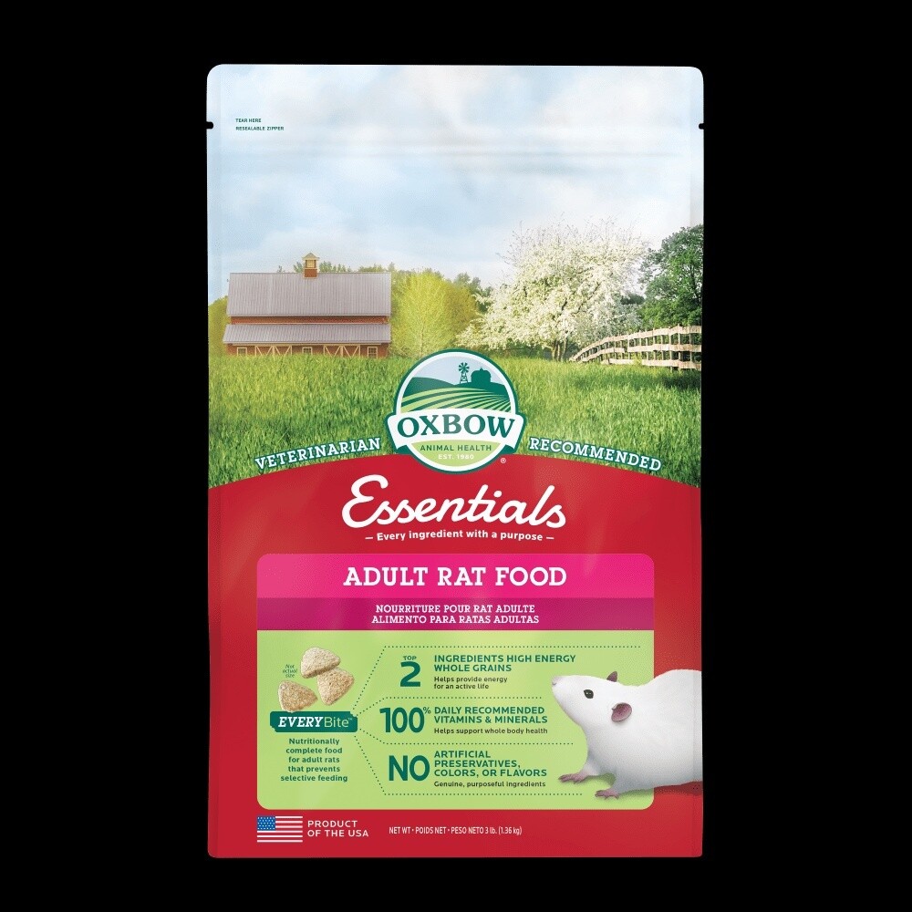 Oxbow Essentials Adult Rat Food, Size: 3lb