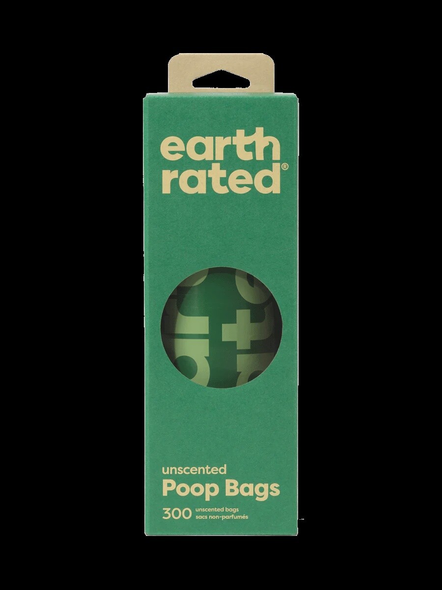 Earth Rated Bulk Single Roll Poop Bags, Scent: Unscented, Quantity: 300 Bags