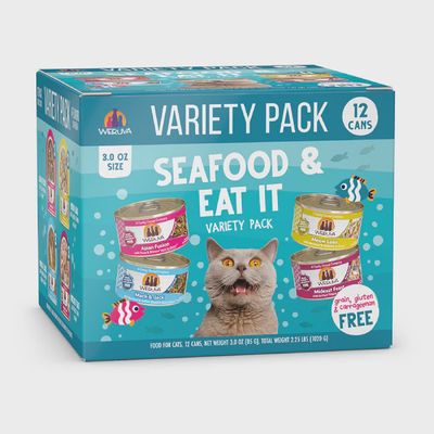 Weruva Classic Cat Food, Seafood and Eat It! Variety Pack, 3oz Can (Pack of 12)