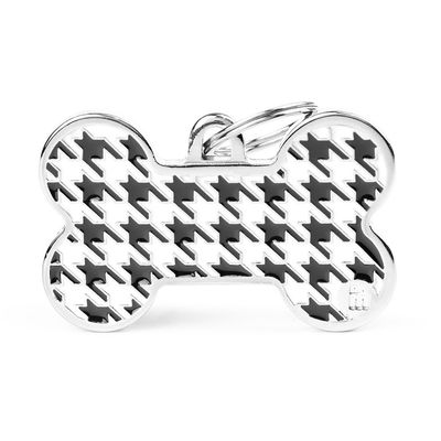 Extra Large Bone Houndstooth Black