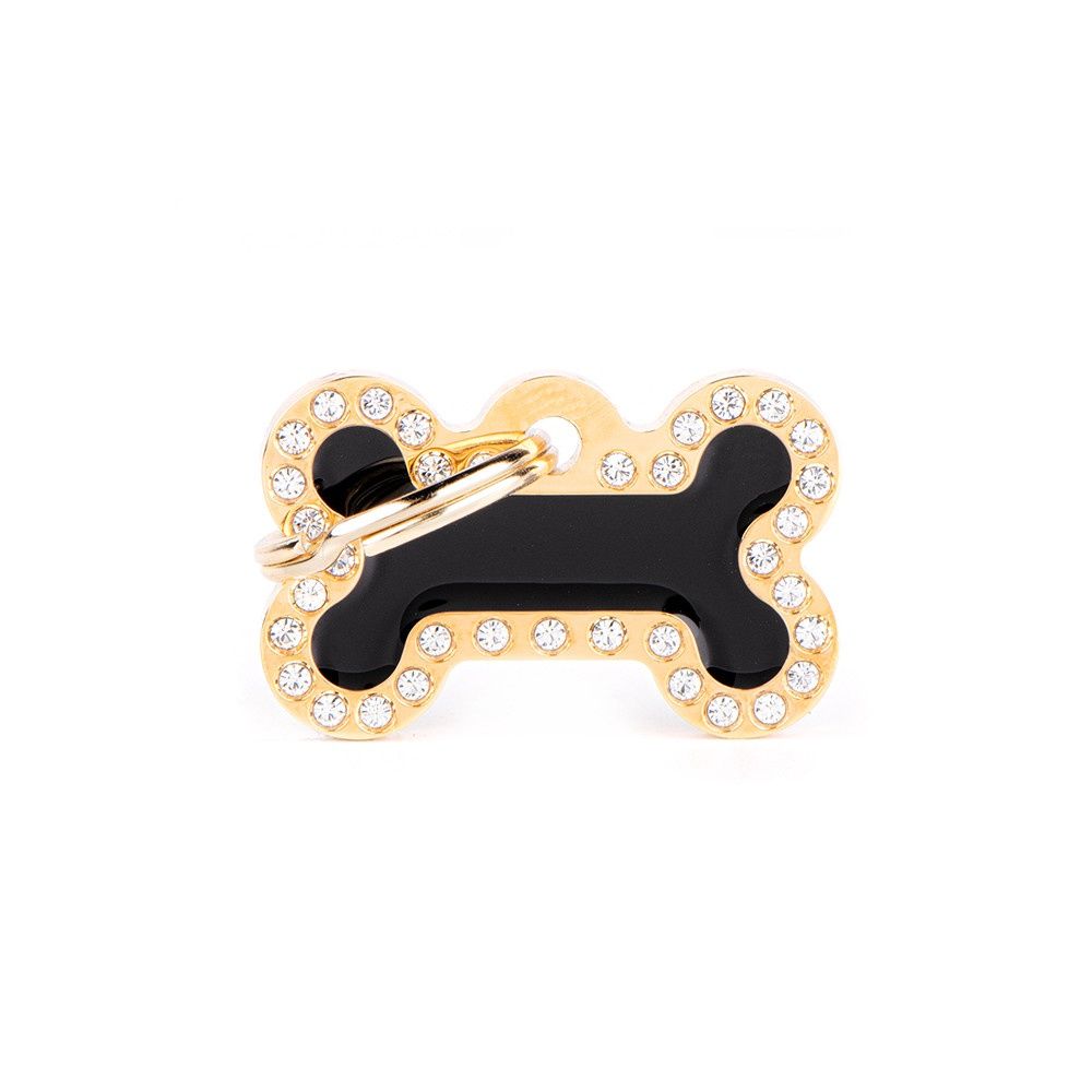 Black Small Glam Gold Bone