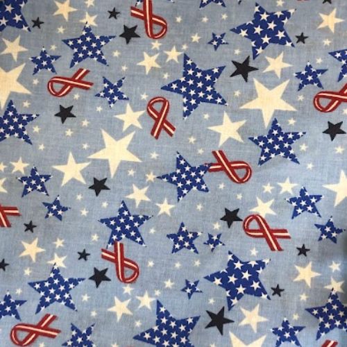 - American Style Bandanas, Design: Ribbons &amp; Stars, Quantity: Pack (12-Bandana)