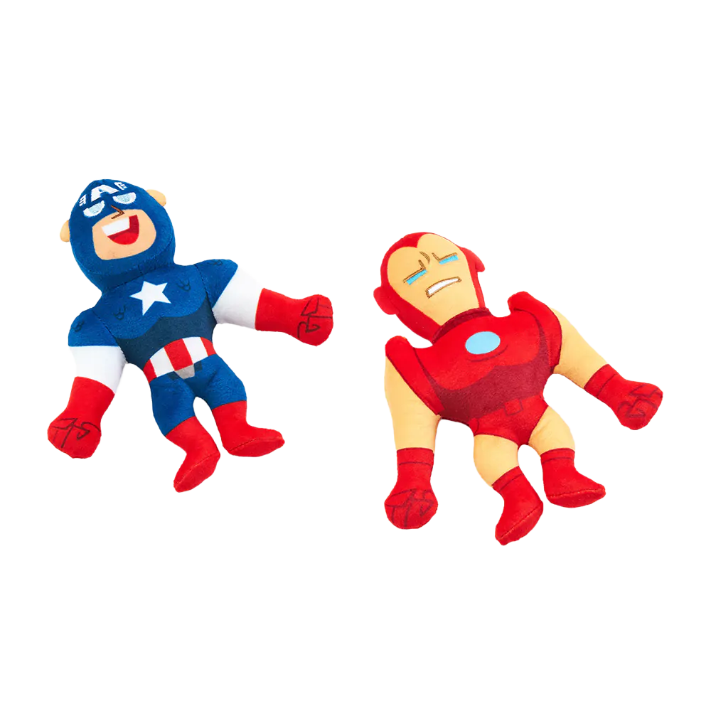 ZippyPaws Marvel Avengers Plush 2-Pack - Captain America &amp; Iron Man