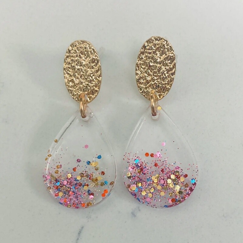Tear Drop Confetti Resin