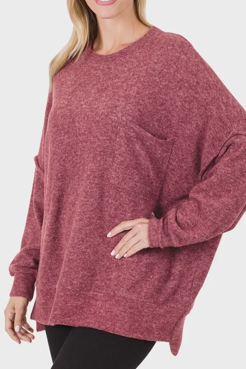Brushed Drop Shoulder Oversized Sweater