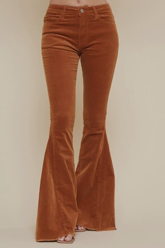 Saints &amp; Hearts PLUS SIZED Camel Cord / Corduroy Bell Bottoms
