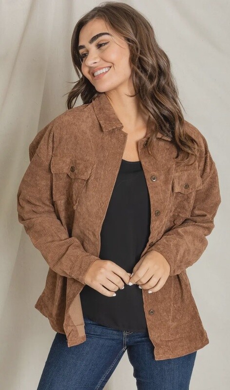 Plus Corduroy boyfriend oversize Jacket