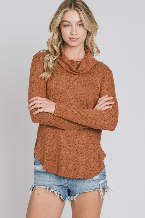 Hacci Copper Cowl Neck Shirt