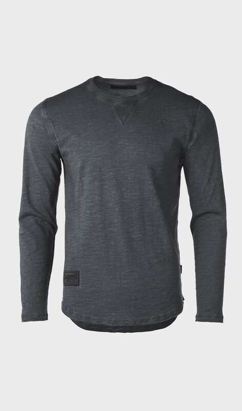 Long Sleeve Vintage Dyed Crew Neck T-Shirt