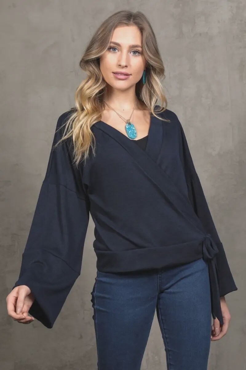 Faux wrap waist tie