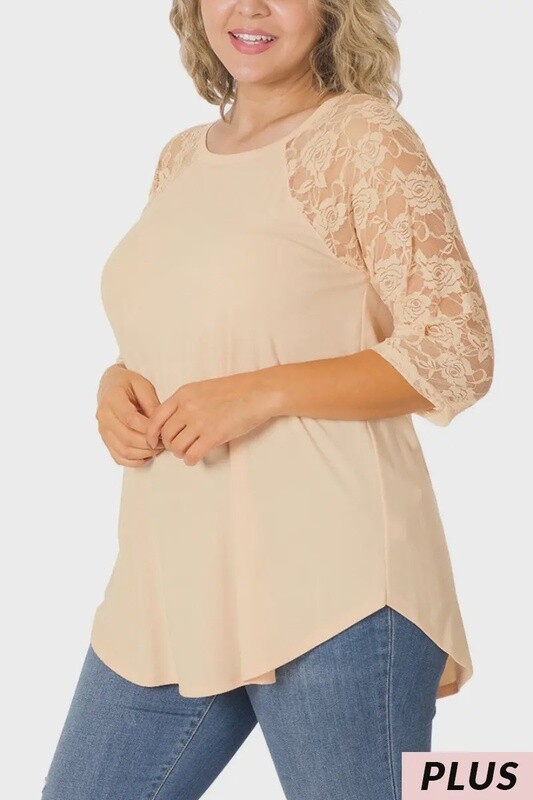 V.M. Peach Lace Sleeves PLUS