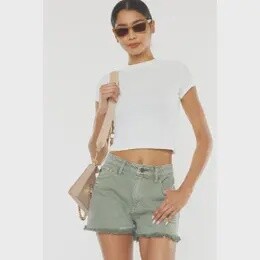 High Rise Olive Shorts