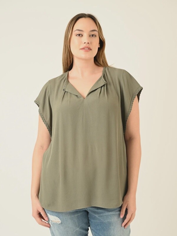 Genesis Braided Cap Sleeve Top S-3X