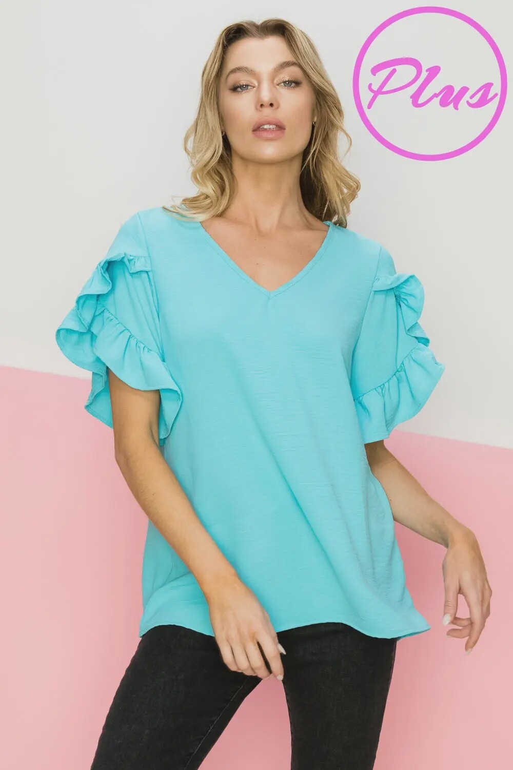 Ruffle Sleeve Detailed Shirt (The Blue Shirt is Lighter than the Picture)