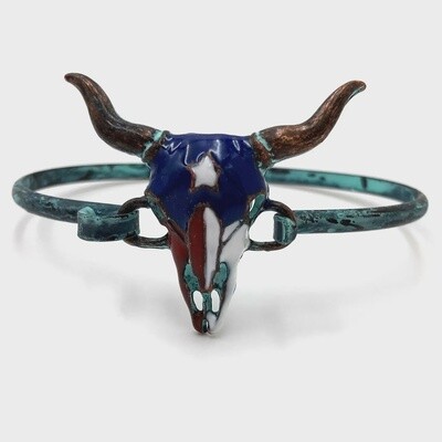 Texas Flag Longhorn Star Wrist Bangle Bracelet