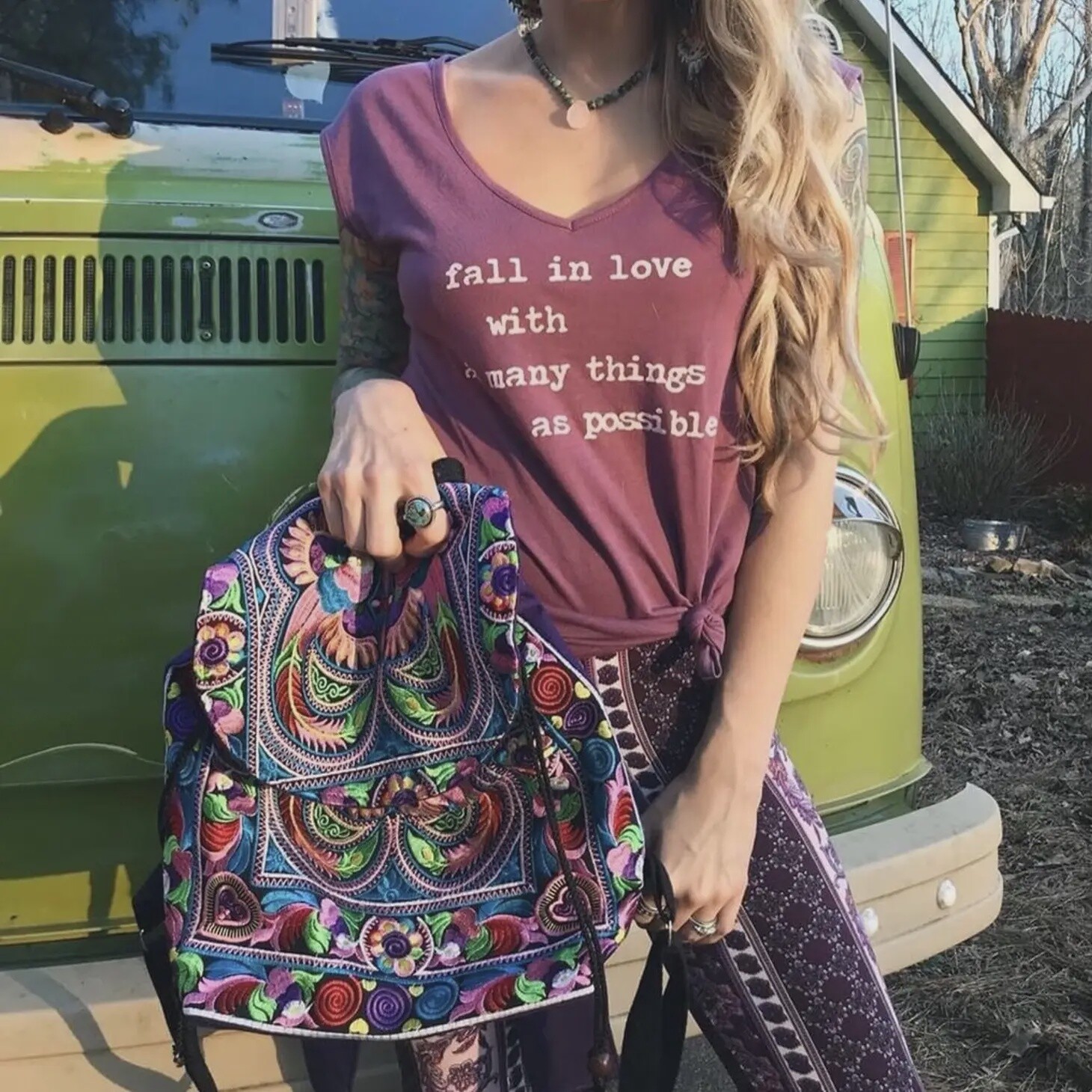 Colorful Bohemian Backpack, Colour: Multicolored Birds