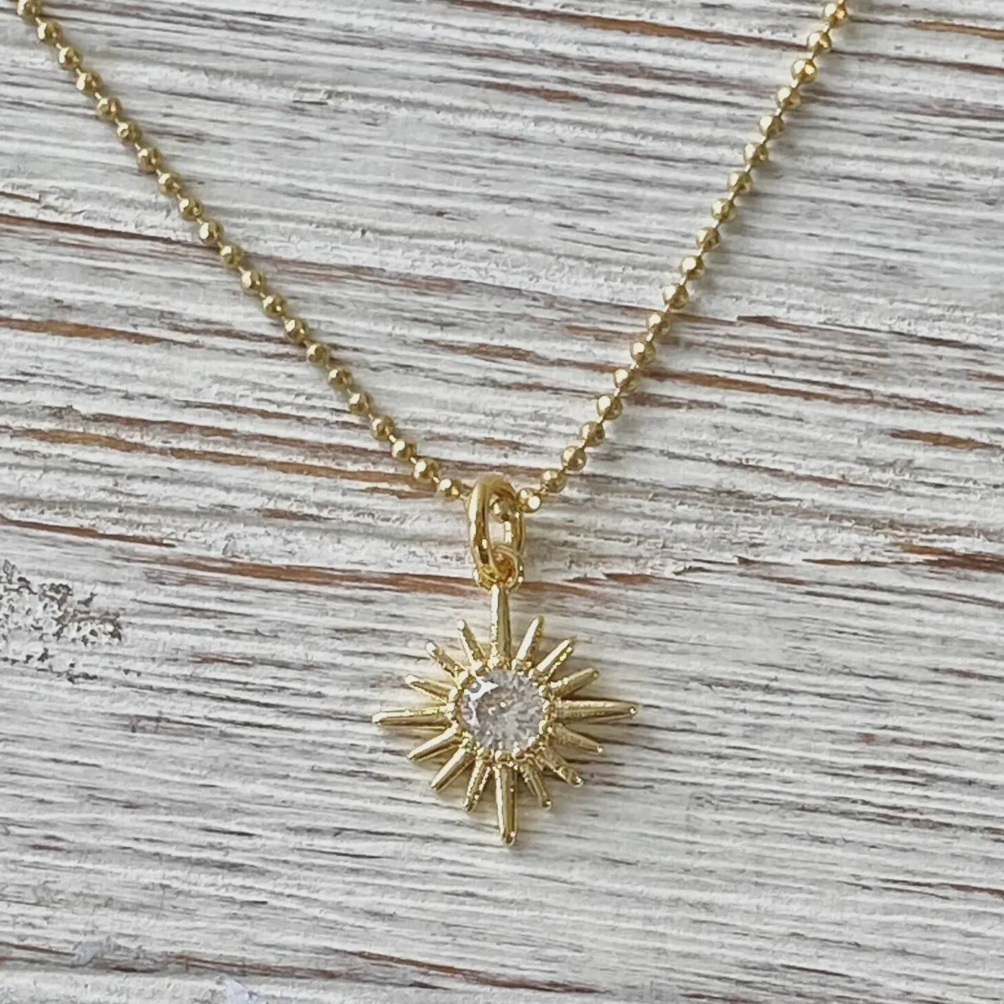 Tiny Sun Charm Necklace