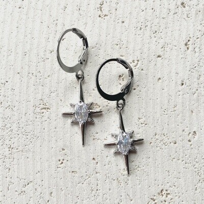 Silver Starburst Earrings