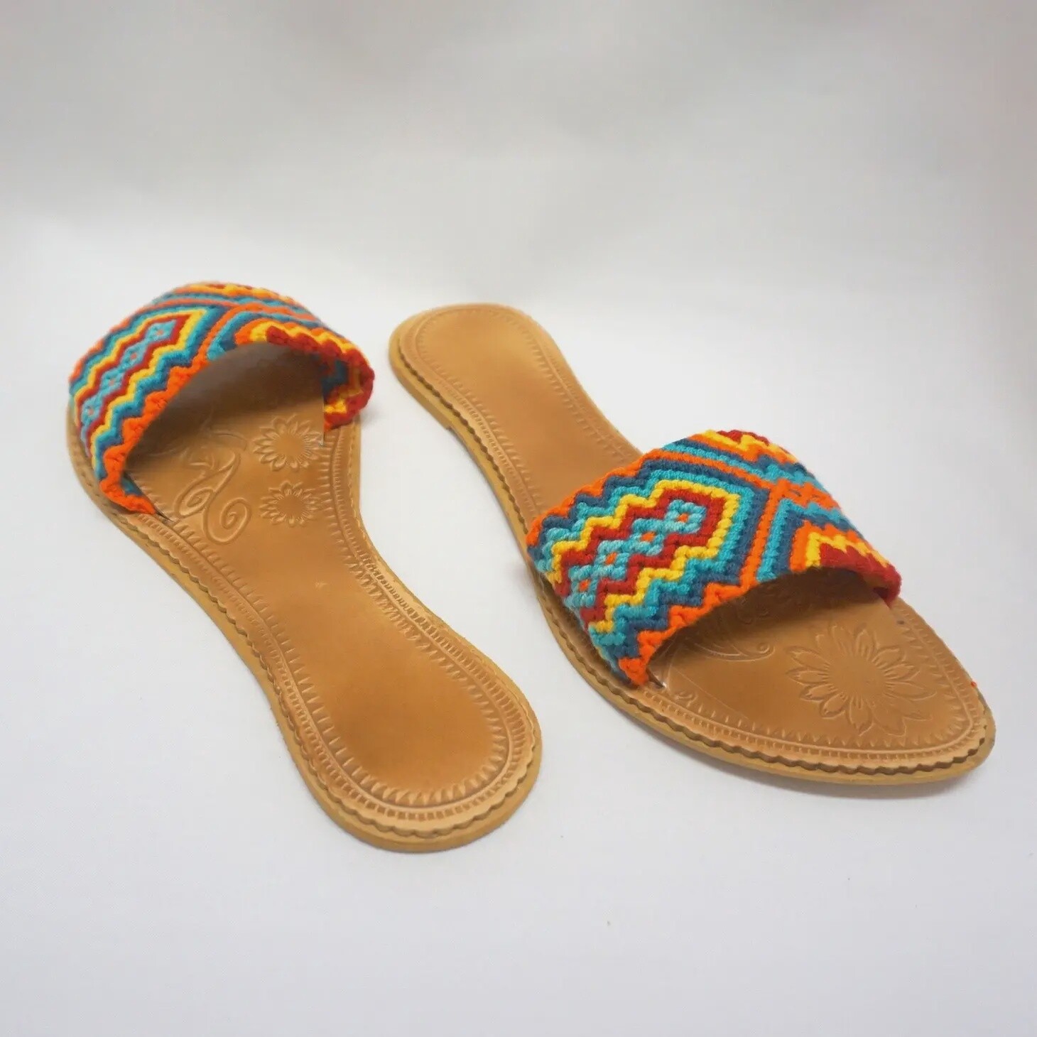 Desert Sunset Flat Summer Sandals | Macrame Beach Slides