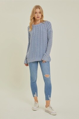 Mineral Washed Cable Sweater
