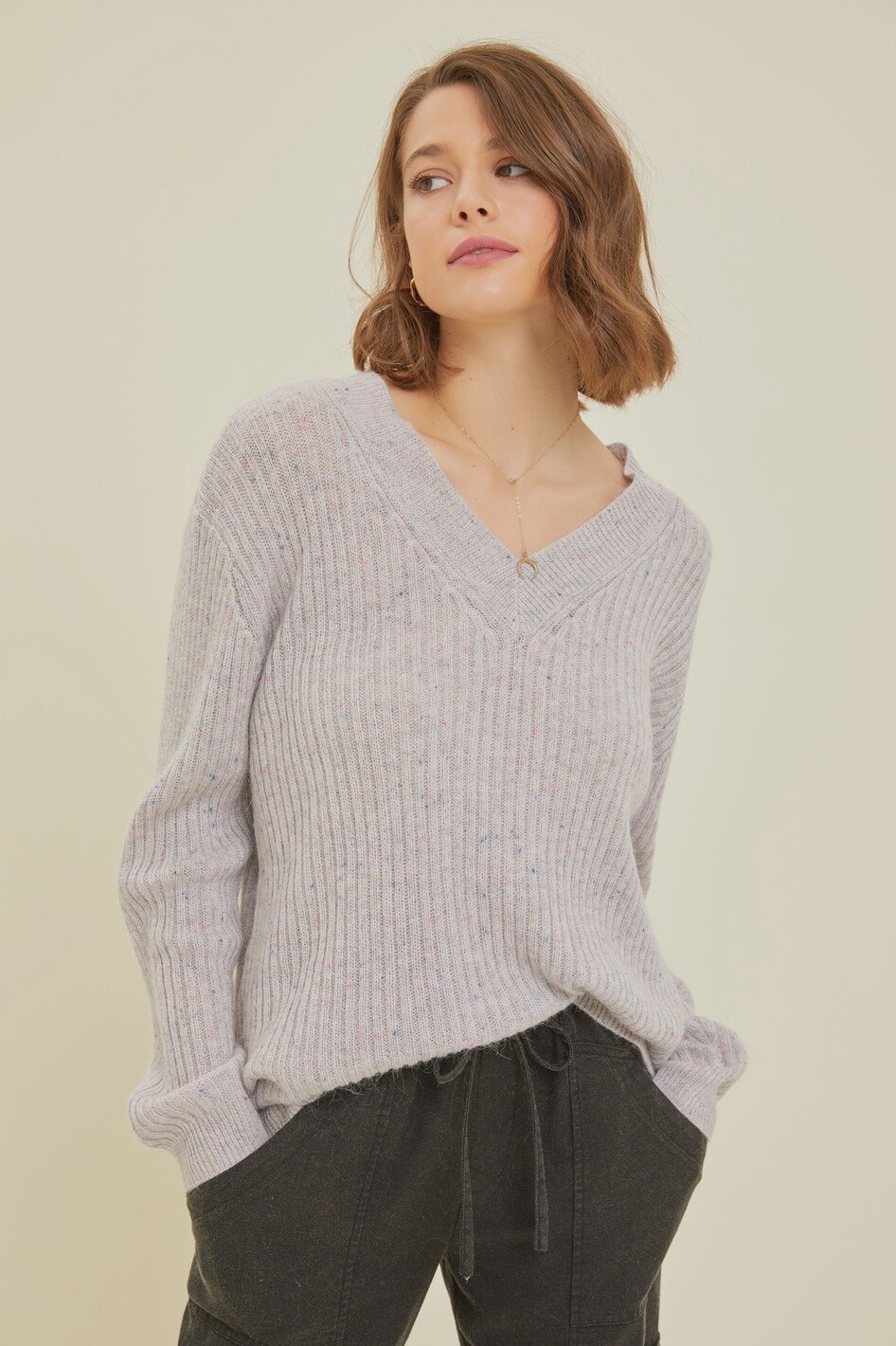 Super Soft Confetti Ribbed Sweater