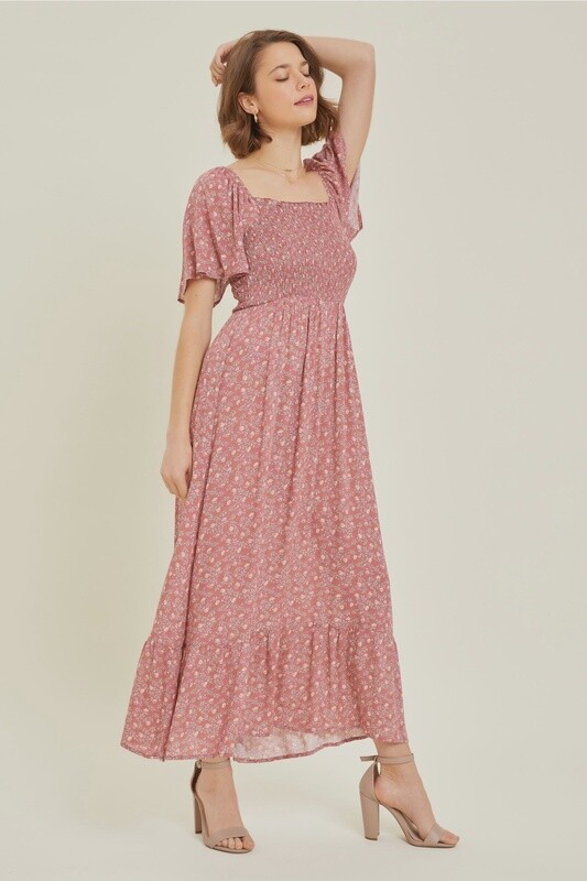 Convertible Smocked Midi Dress