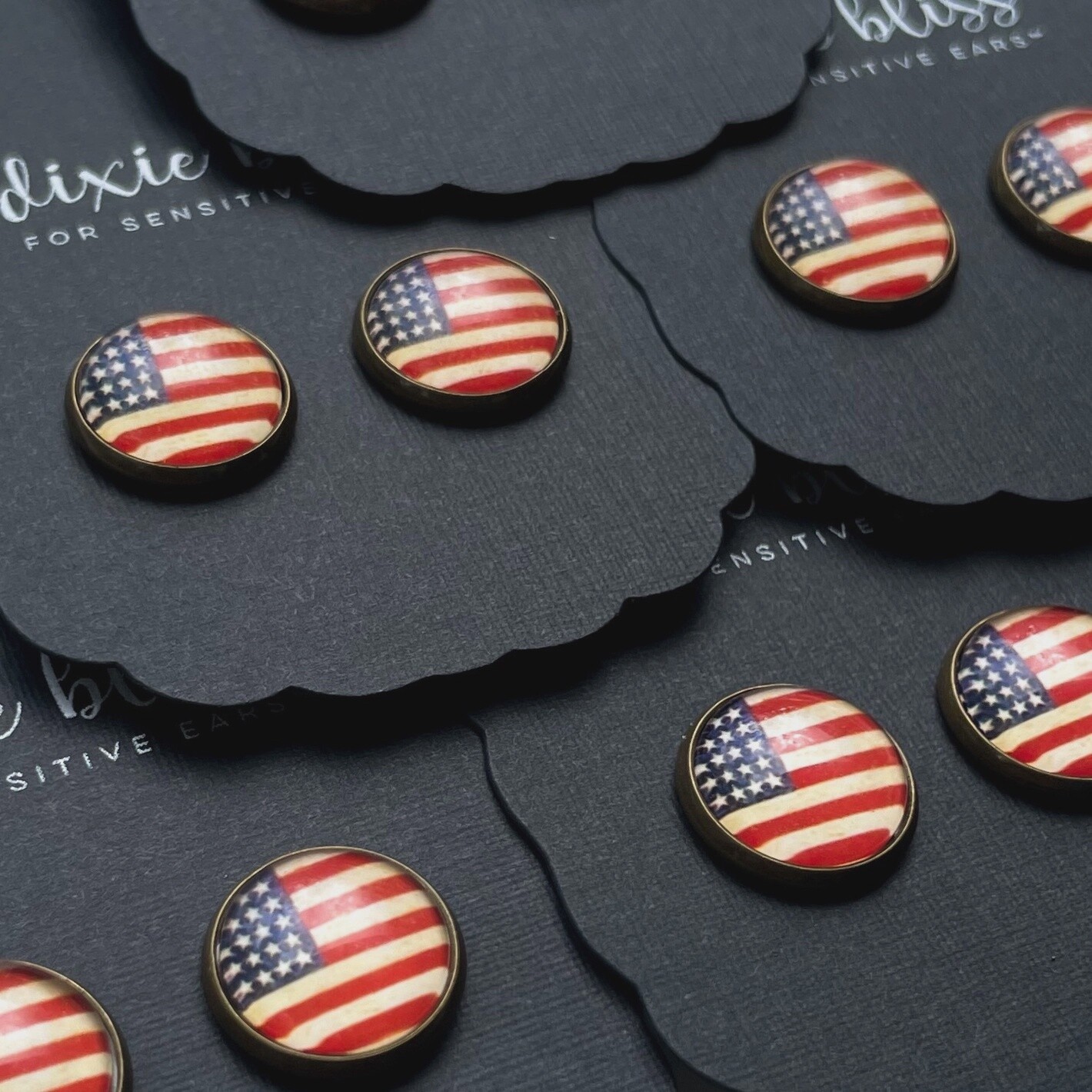 Vintage American Flags Earrings