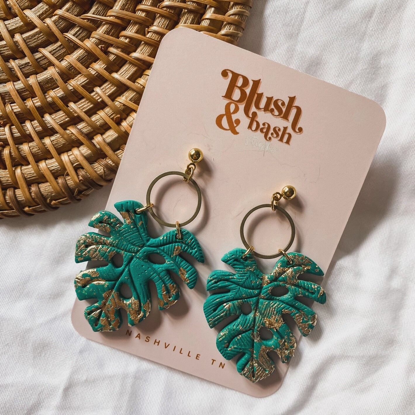 Monstera Boho Earrings
