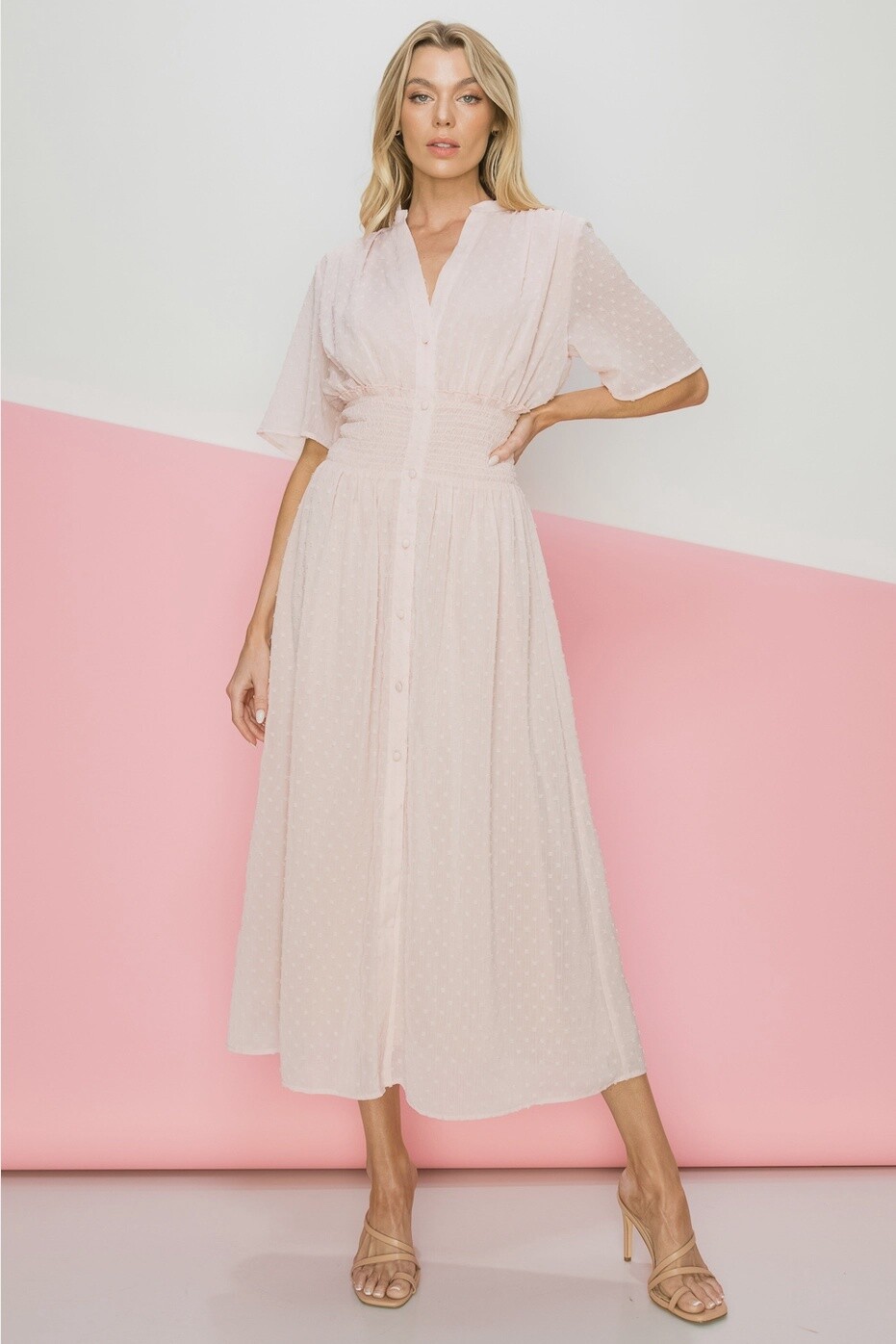 Swiss Dot Midi Dress