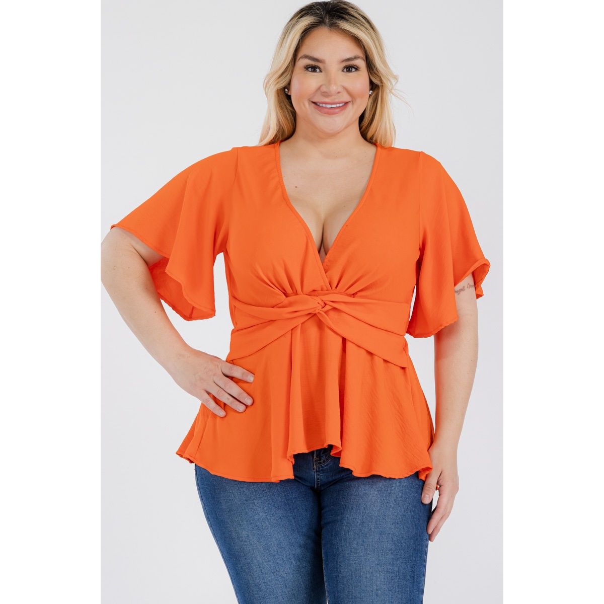 Tammy Twist Blouse (Plus Sized), Size: 1X