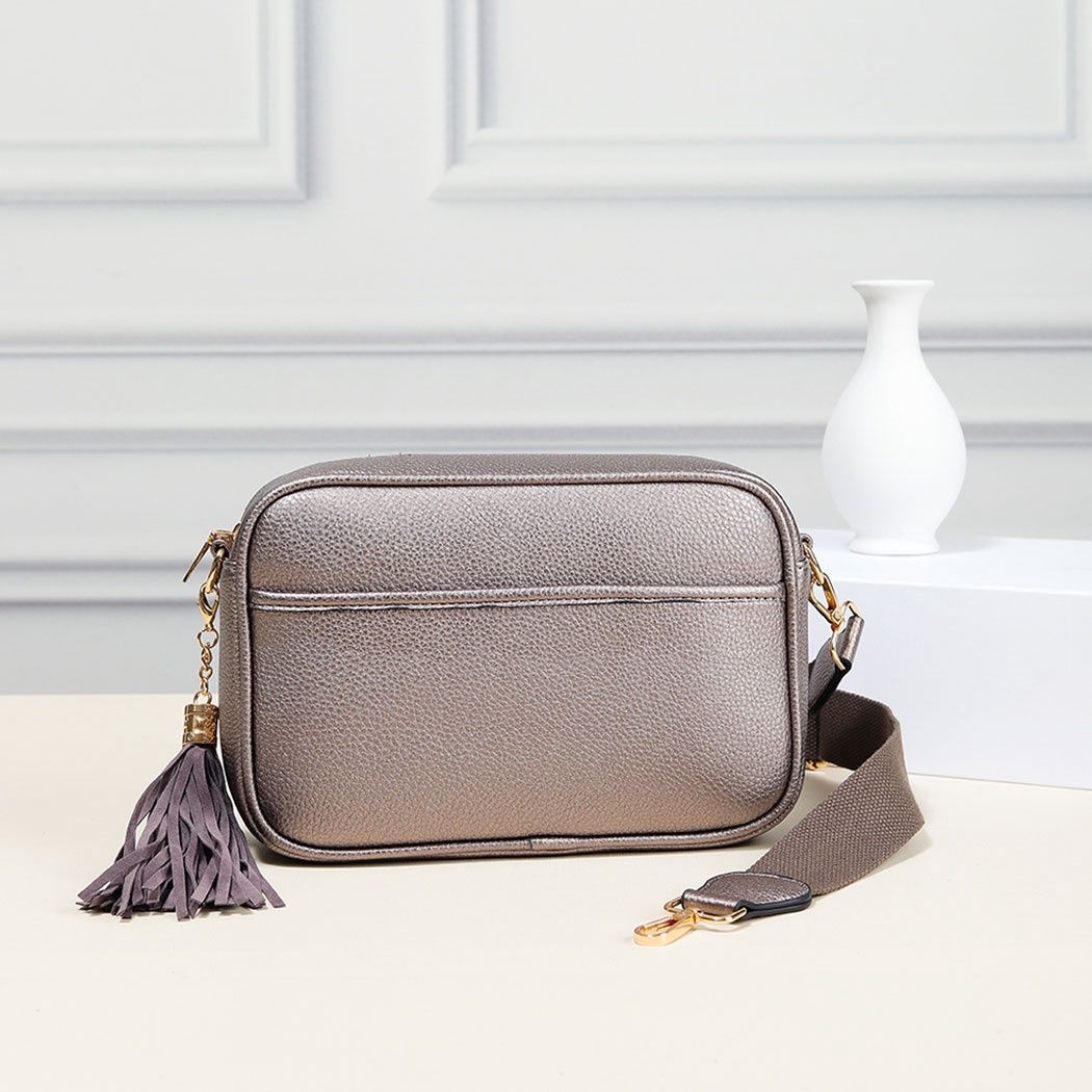 Light Rectangular Crossbody Bag, Colour: Bronze