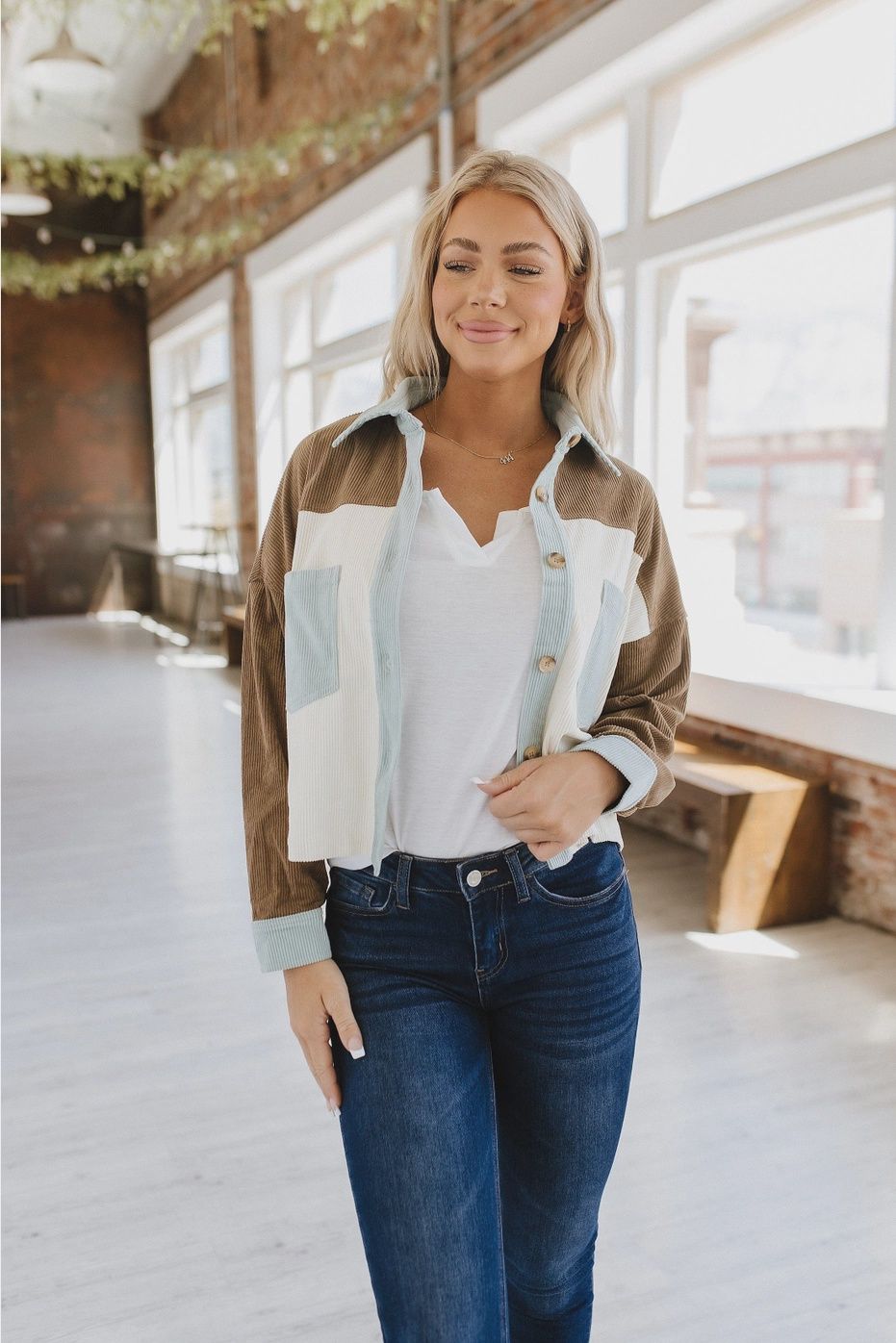 Aileen Color Block Corduroy Jacket