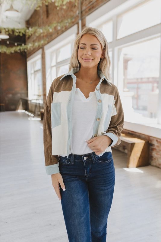 Aileen Color Block Corduroy Jacket