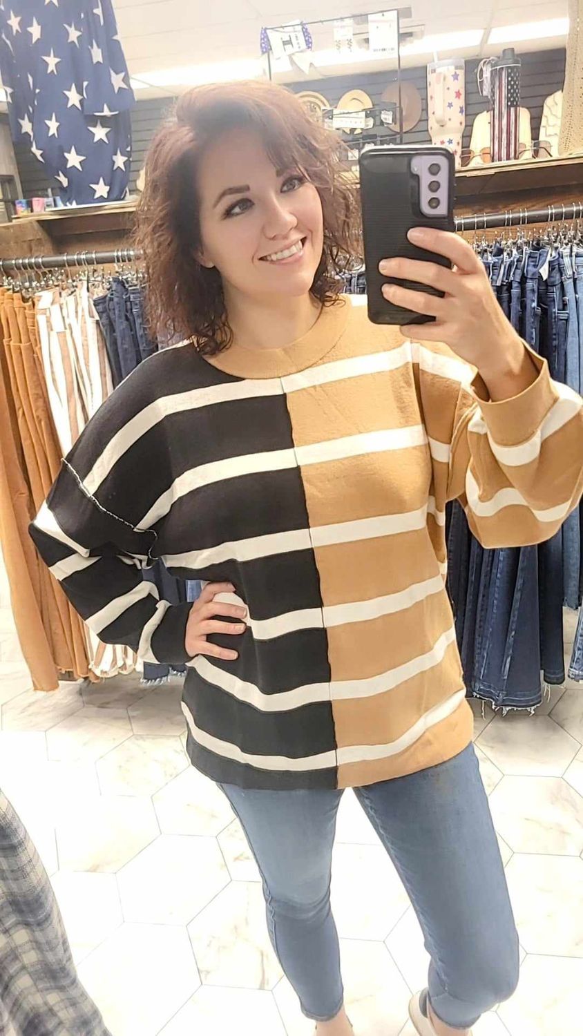 Arnie Striped Drop Shoulder Sweater