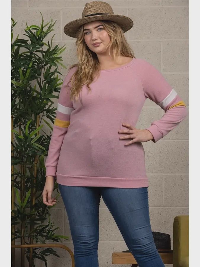 Blush Pink Long Sleeve Plus Size