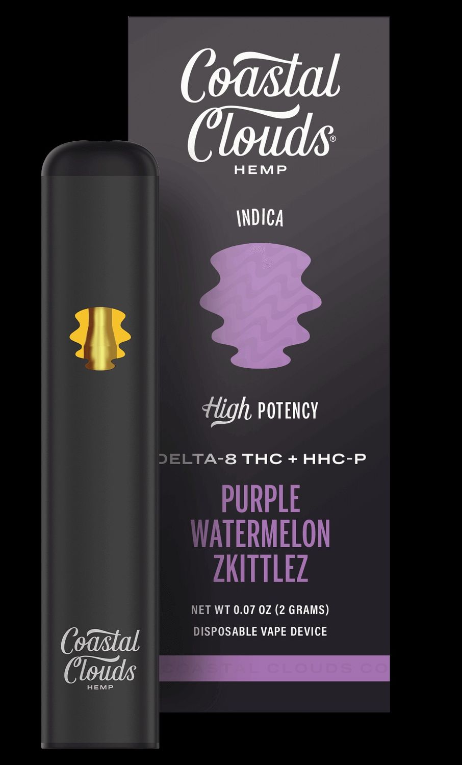 Coastal Cloud THC Disposables, Strain: Purple Watermelon Zkittles