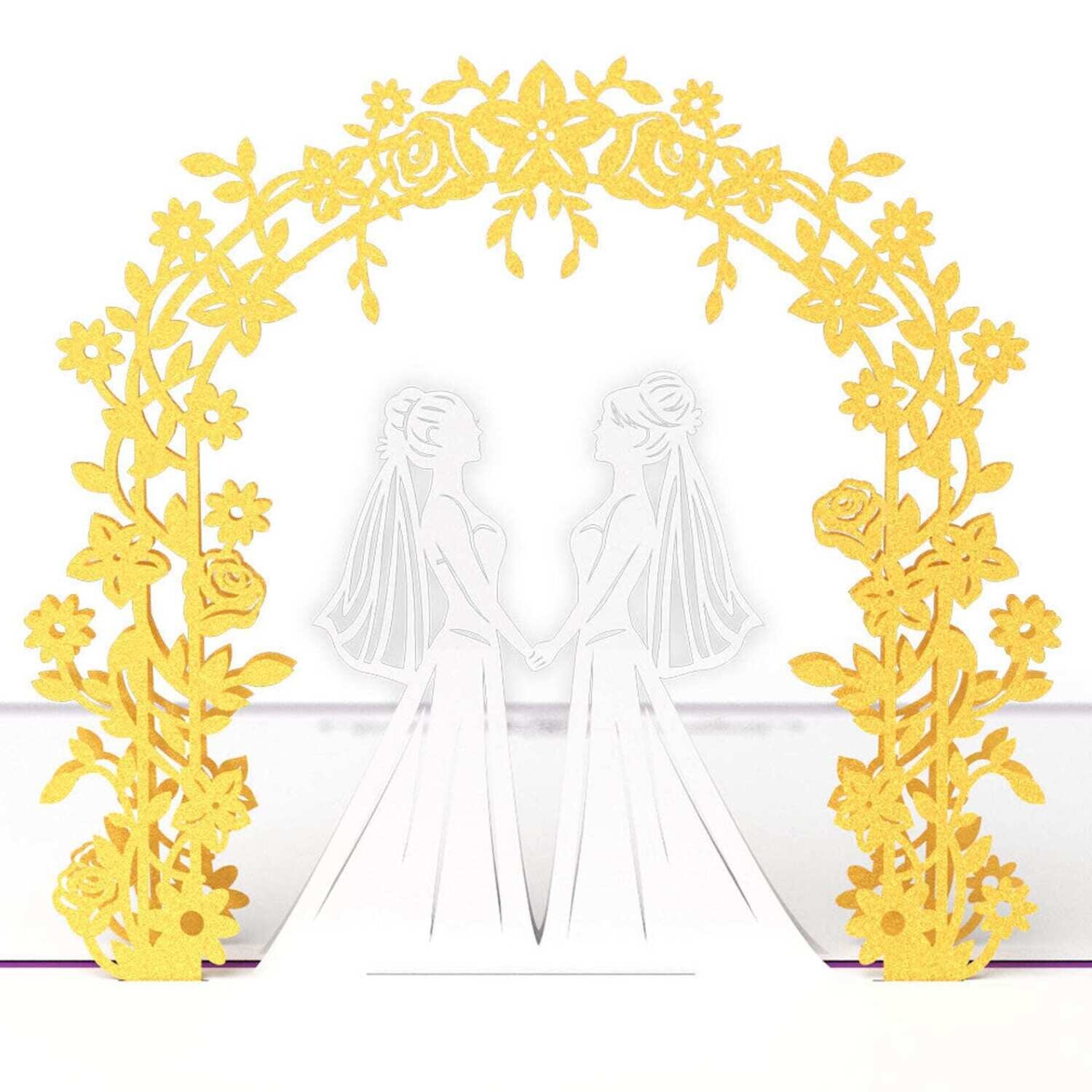 Love Pop Wedding Day Card - Purple Brides