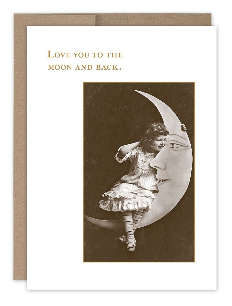 Shannon Martin Design Little Girl On Moon Love Card