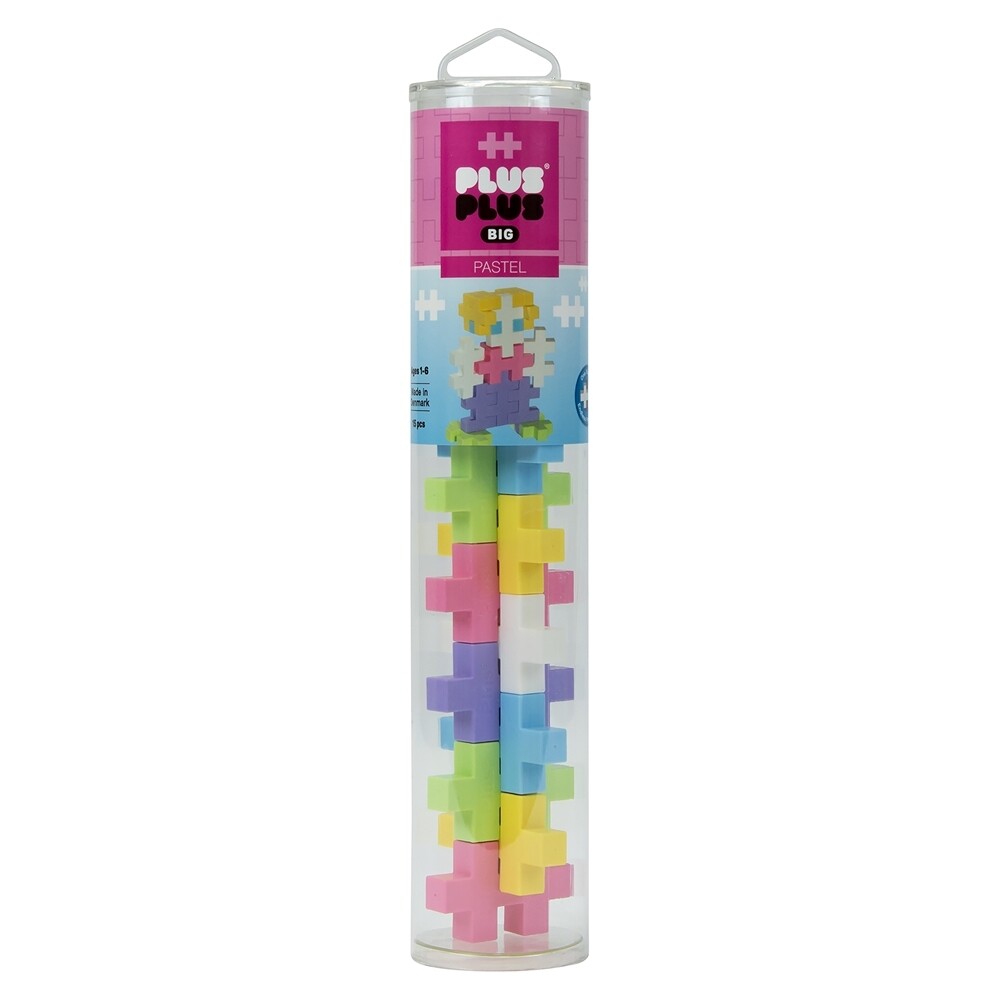 Plus-Plus BIG Tube - 15pc Pastel Mix