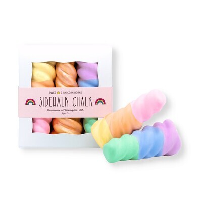 TWEE Rainbow Unicorn Horns 3pc Sidewalk Chalk