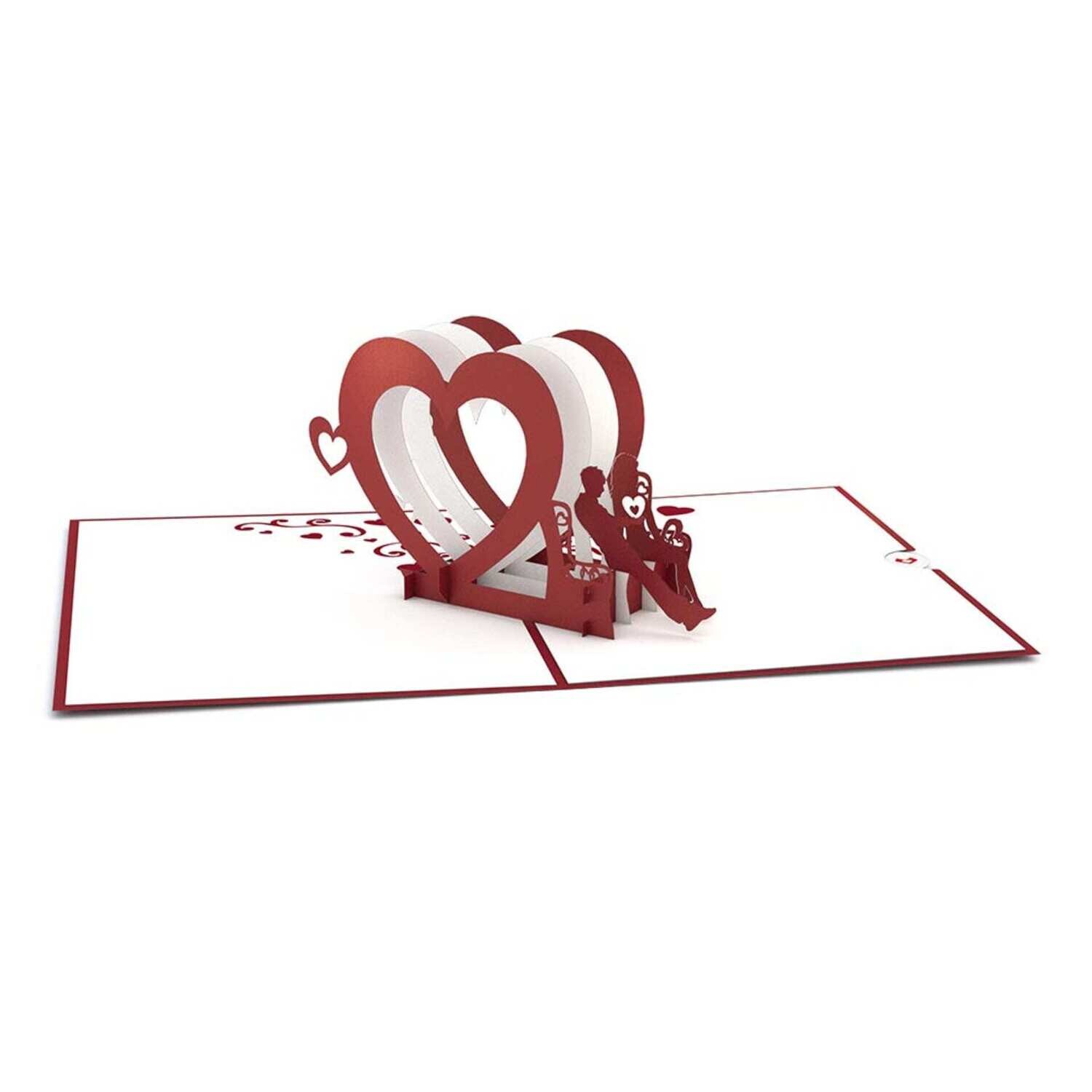 Love Pop Red Heart Bench Card