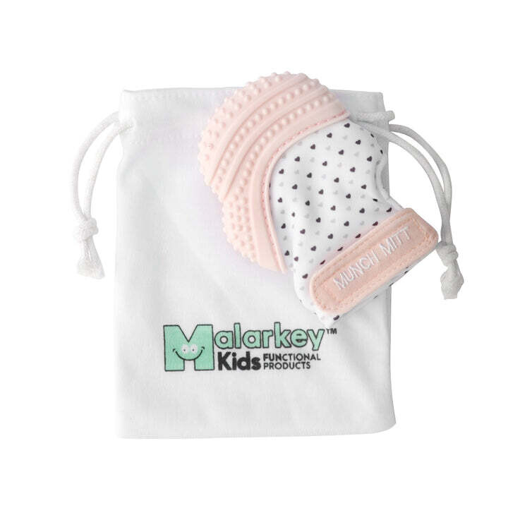 Malarkey Munch Mitt - Pastel Pink Hearts