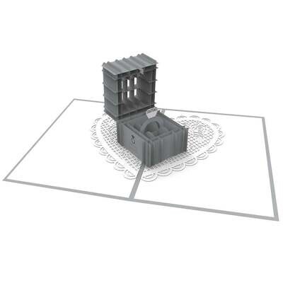 Love Pop Diamond Ring Card - Silver